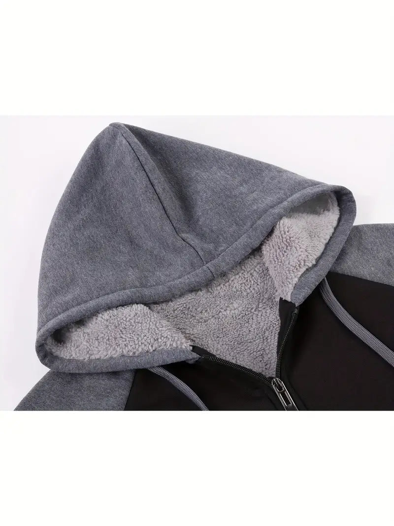Gevoerde sherpa fleece heren vest met capuchon - Sem