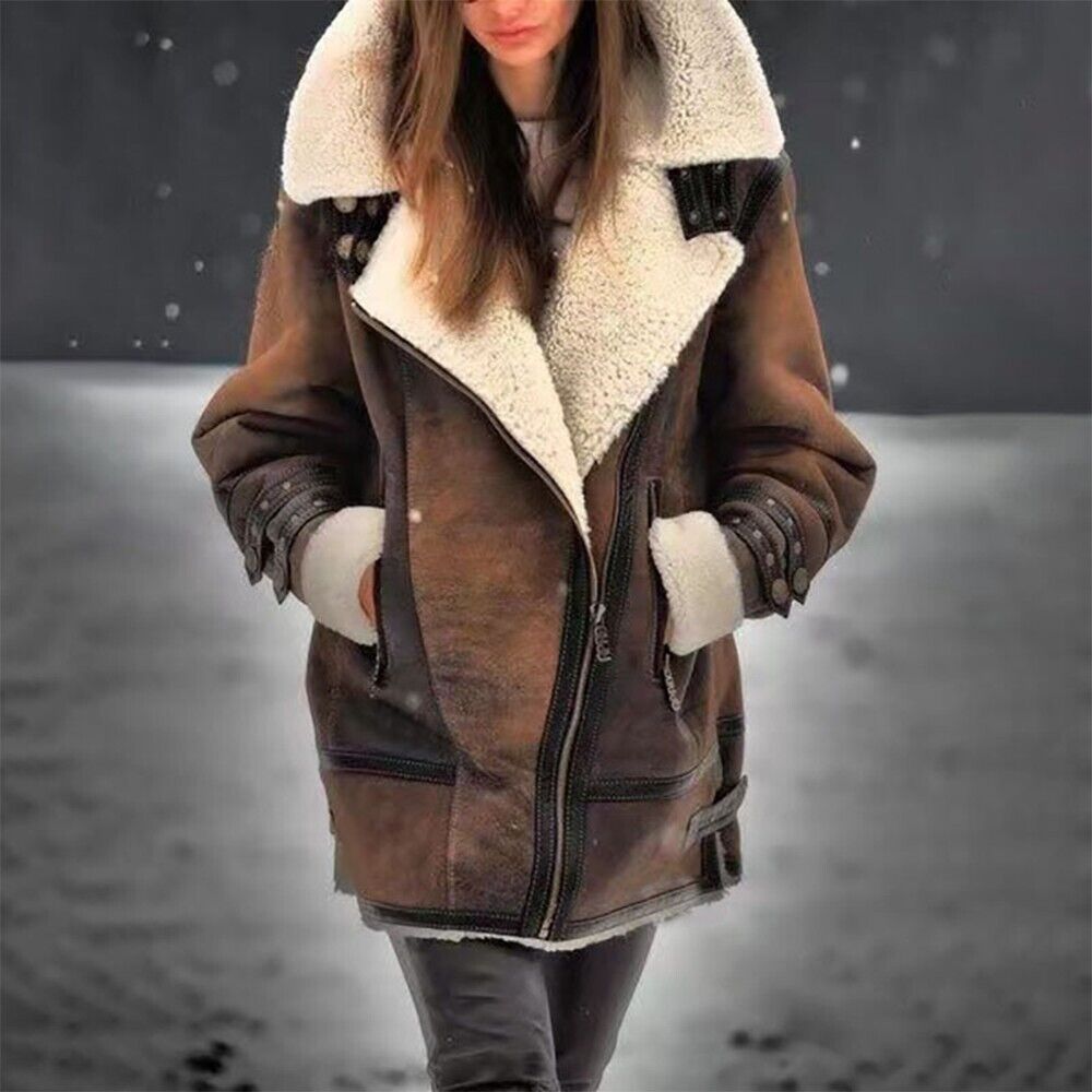 Sherpa jas van Suède voor dames - Celeste