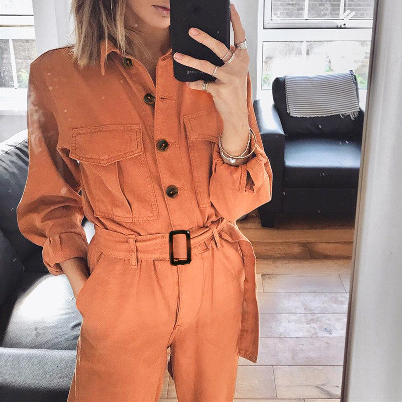 Elegante oranje jumpsuit dames - Sabine