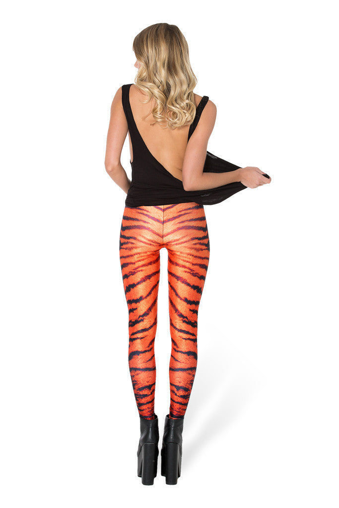 Orange and black trousers for women - Elly
