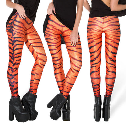 Orange and black trousers for women - Elly