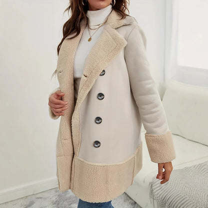 Warm winter coat for women with warm teddy lining - Fleur