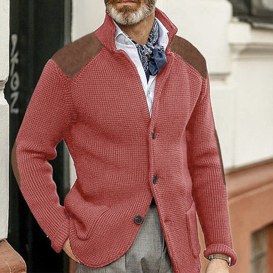Knitted cardigan with stand-up collar - Nørsen