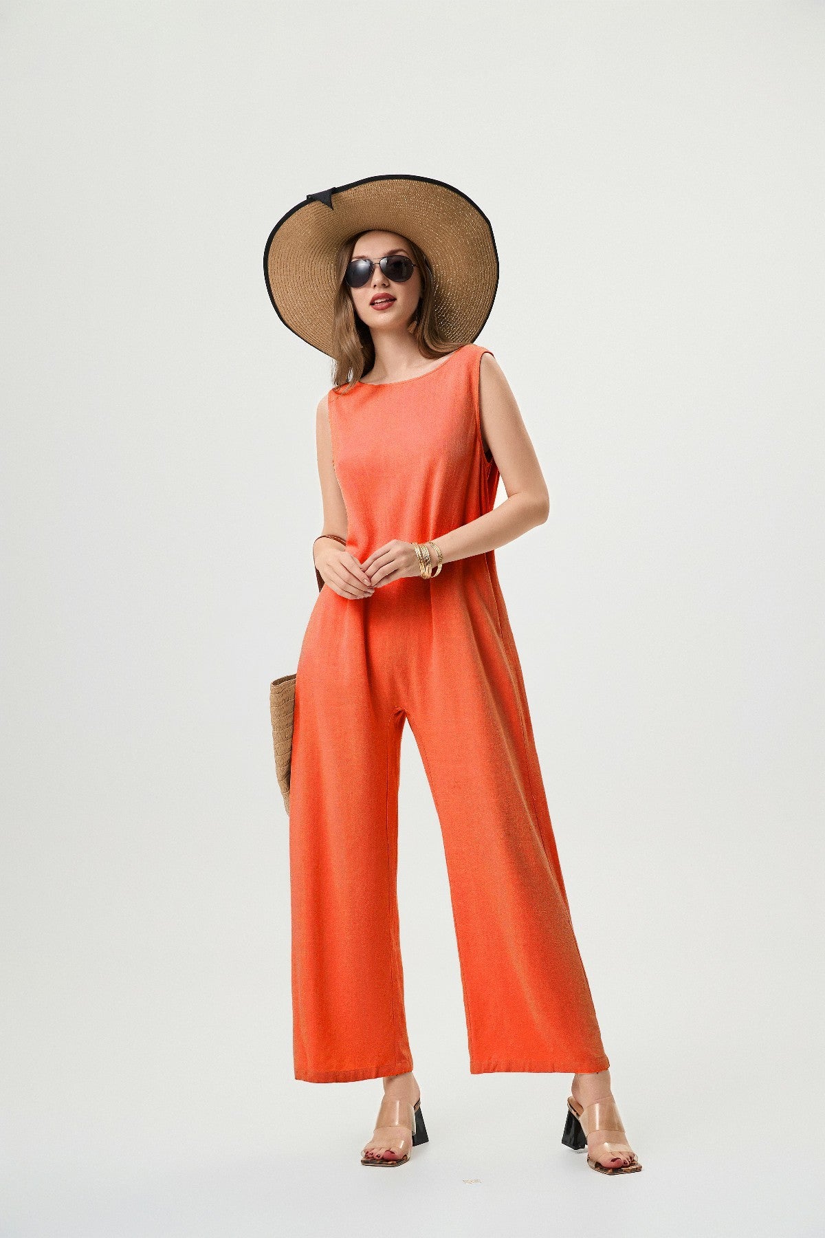 Oranje Jumpsuit dames - Meike