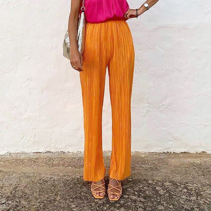 Elegant orange trousers for women - Maevie