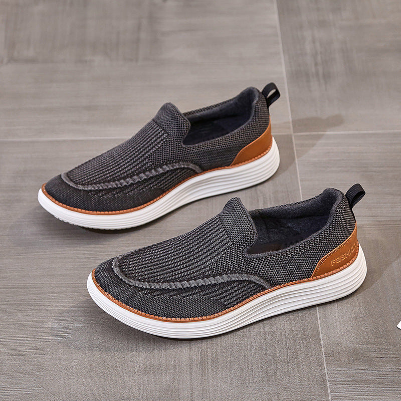 Alexander | Stoffen herenloafers met lederen details