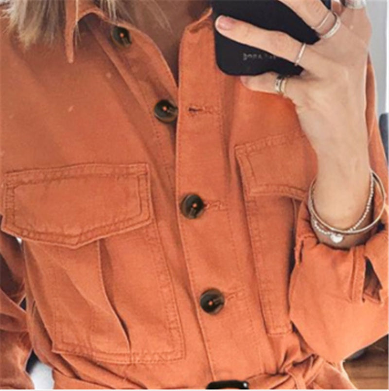 Elegante oranje jumpsuit dames - Sabine