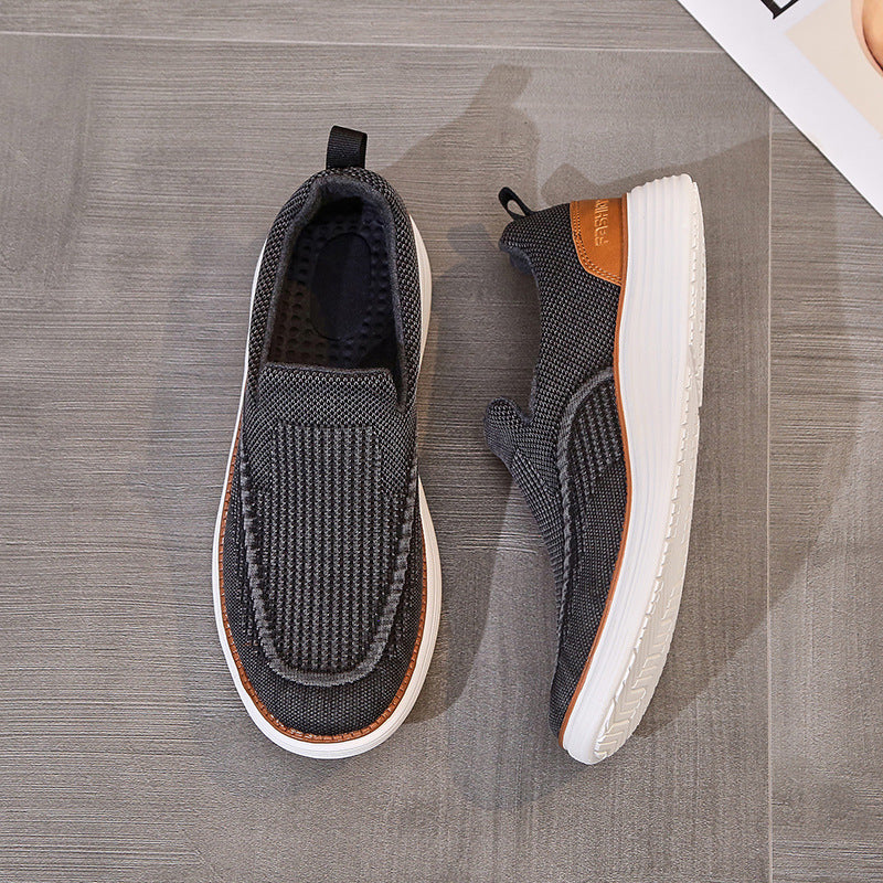 Alexander | Stoffen herenloafers met lederen details