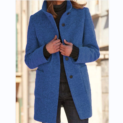 Warme & winddichte mantel met opstaande kraag dames - Sara