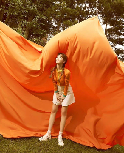 Orange crop top for women - Mirthe