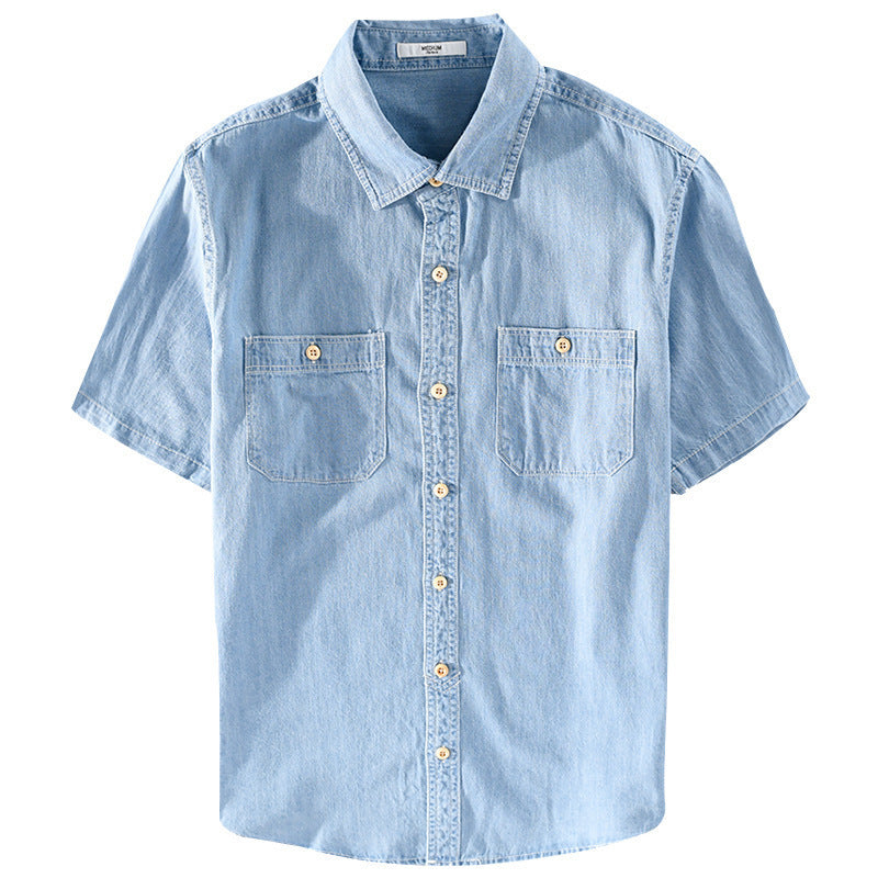 Denim overhemd met korte mouwen - Thør