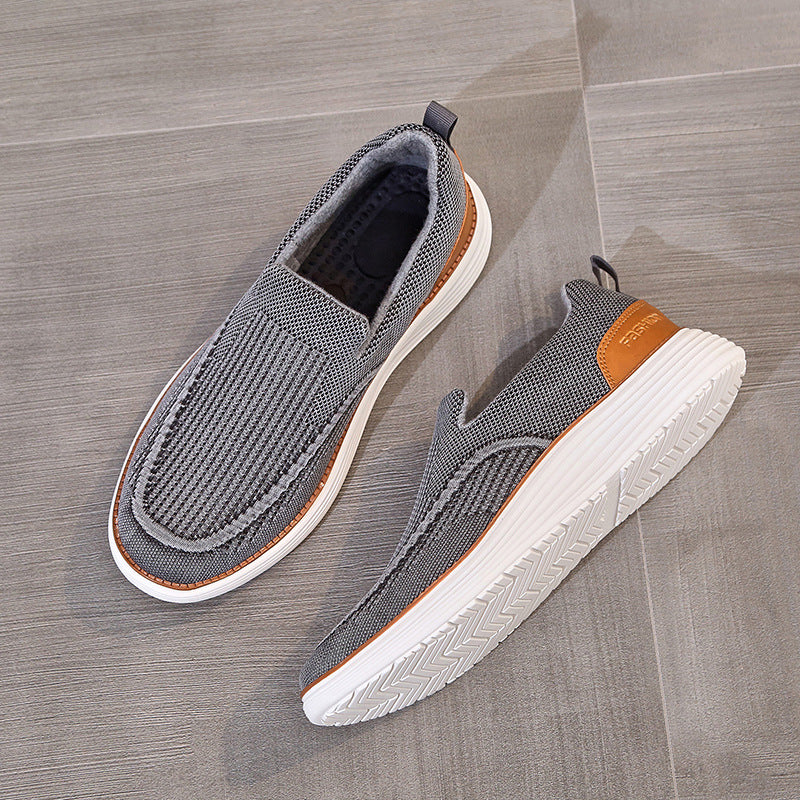 Alexander | Stoffen herenloafers met lederen details