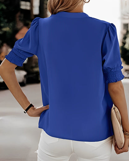 Blouse met korte mouwen dames - Saskia