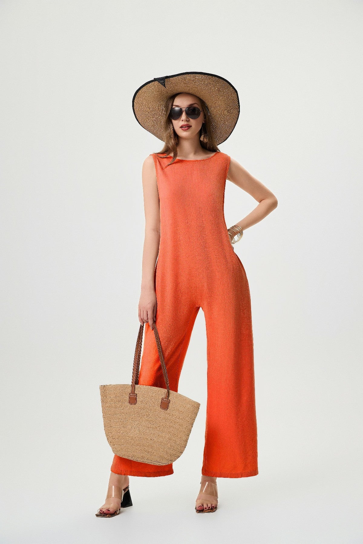 Oranje Jumpsuit dames - Meike