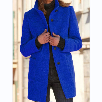 Warme & winddichte mantel met opstaande kraag dames - Sara