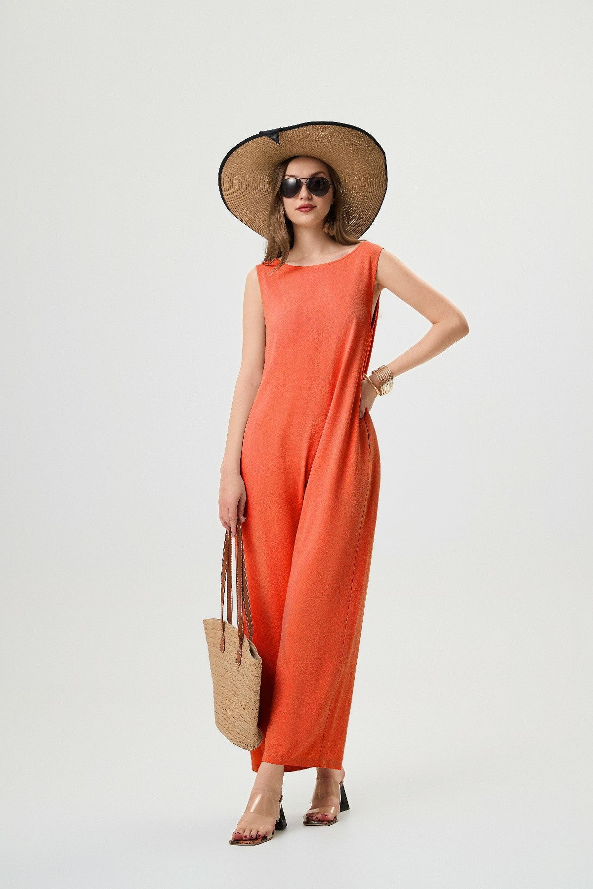 Oranje Jumpsuit dames - Meike