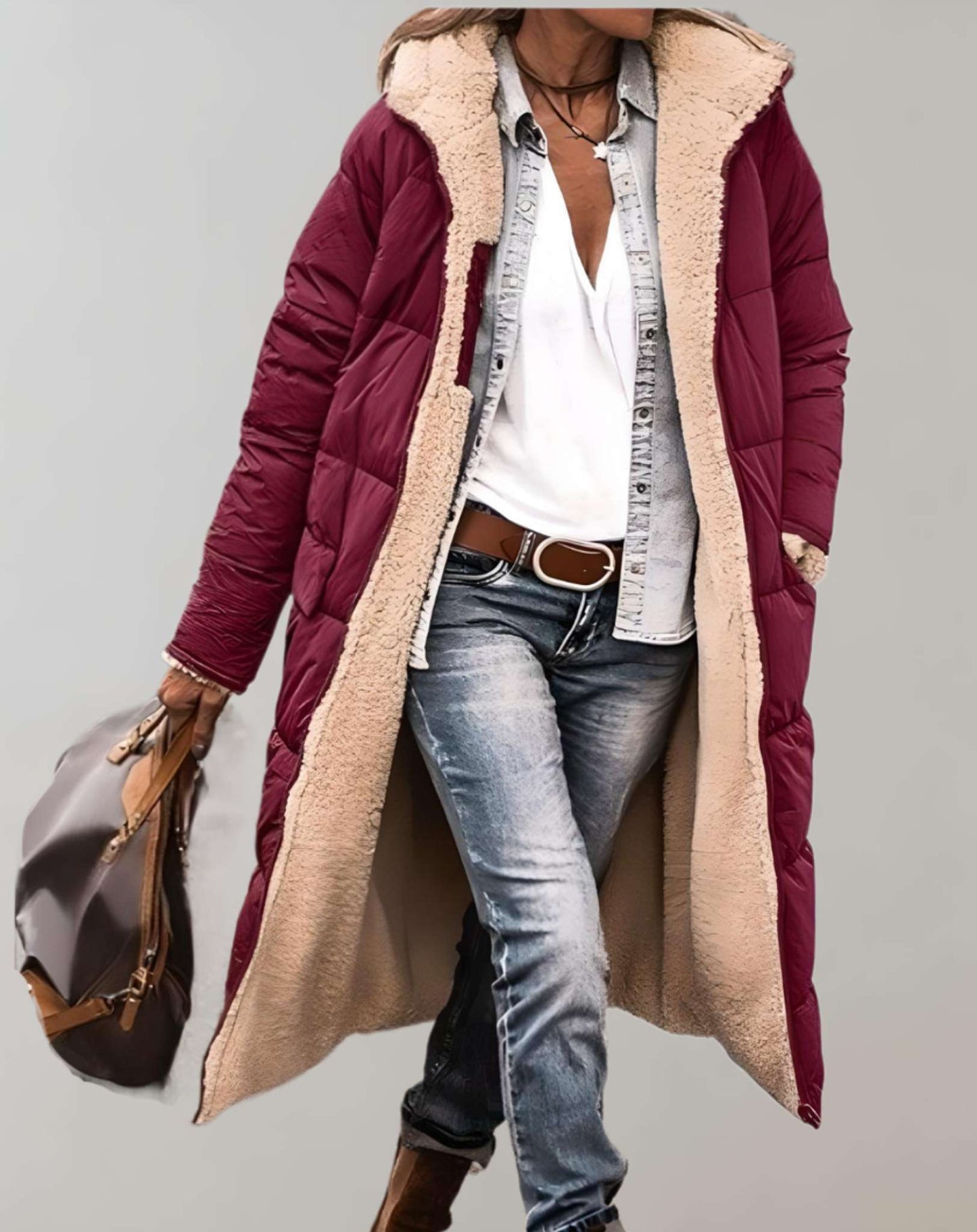 Wintertrenchcoat met fleecevoering - Mirthe