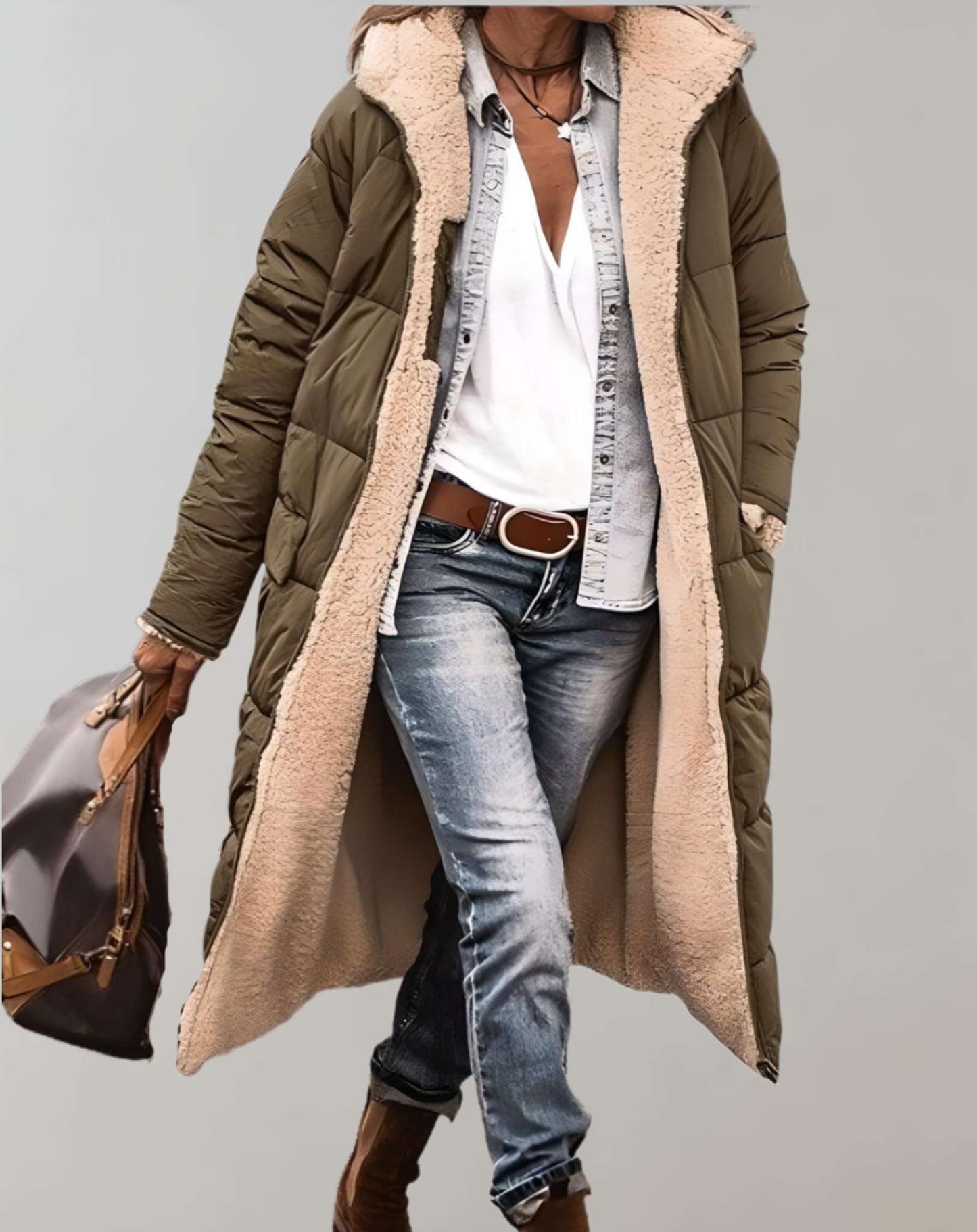 Wintertrenchcoat met fleecevoering - Mirthe
