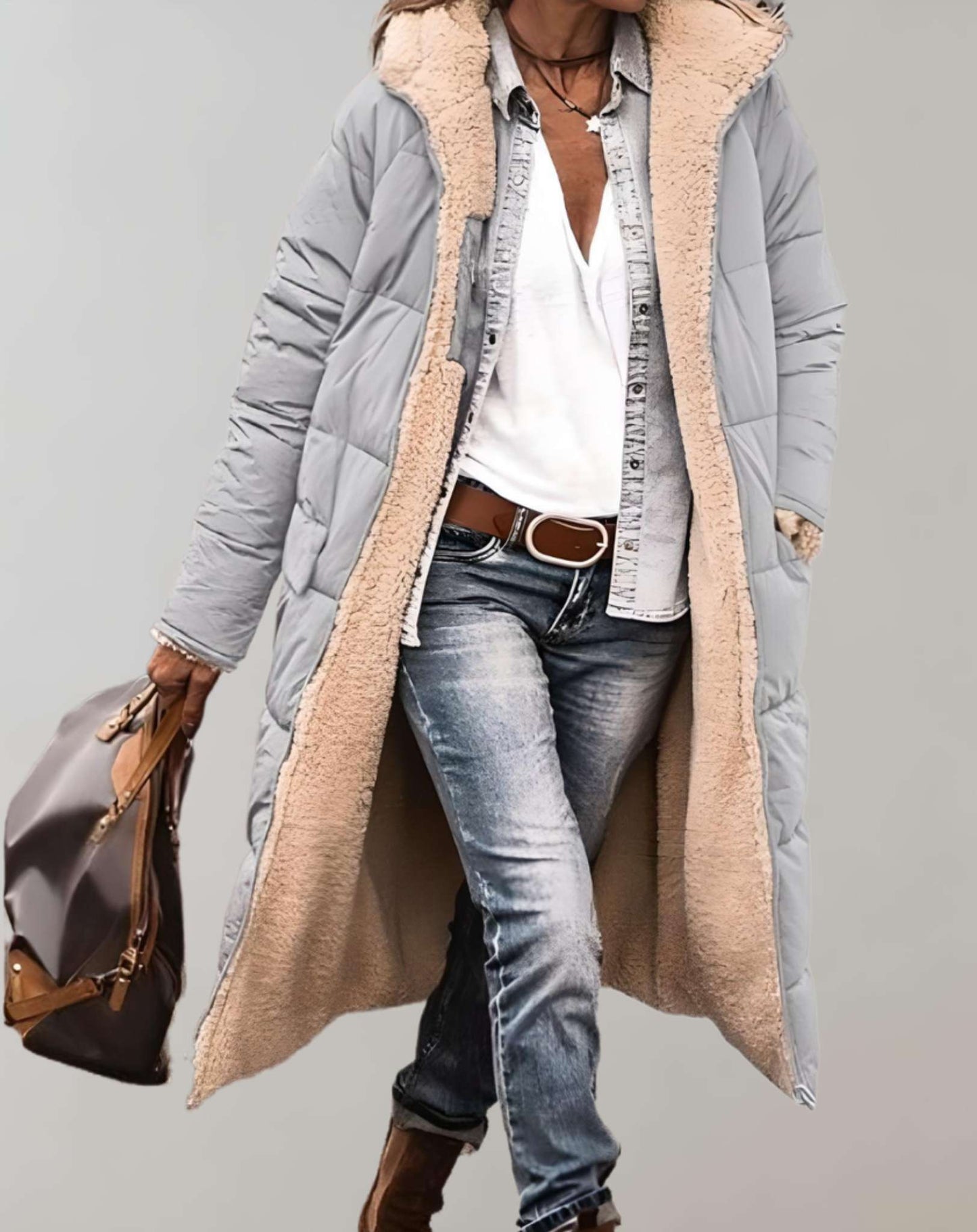 Wintertrenchcoat met fleecevoering - Mirthe