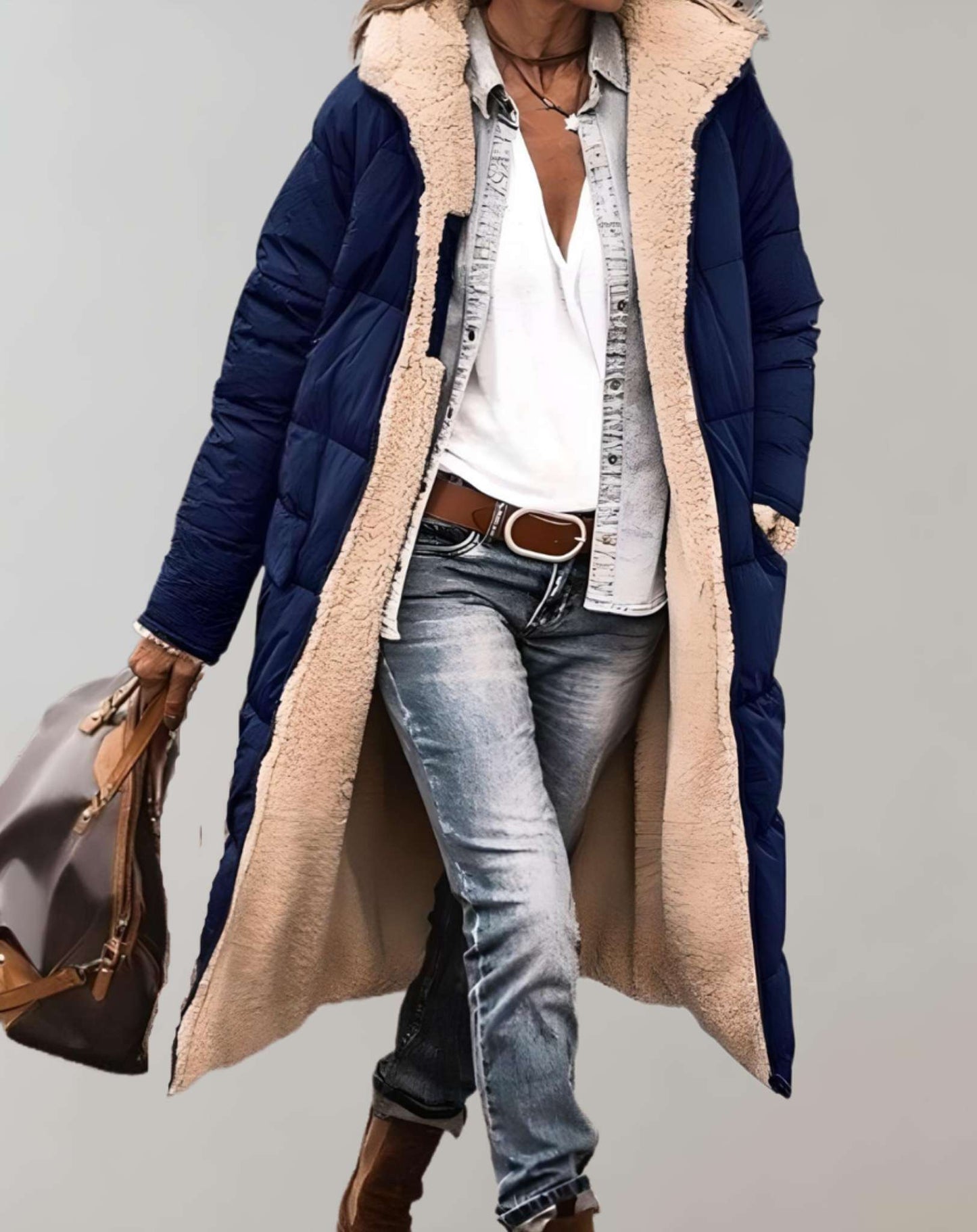 Wintertrenchcoat met fleecevoering - Mirthe