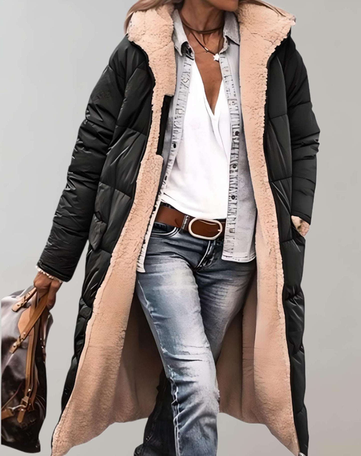 Wintertrenchcoat met fleecevoering - Mirthe