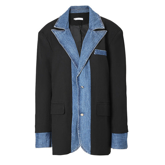 Half denim colbert heren 