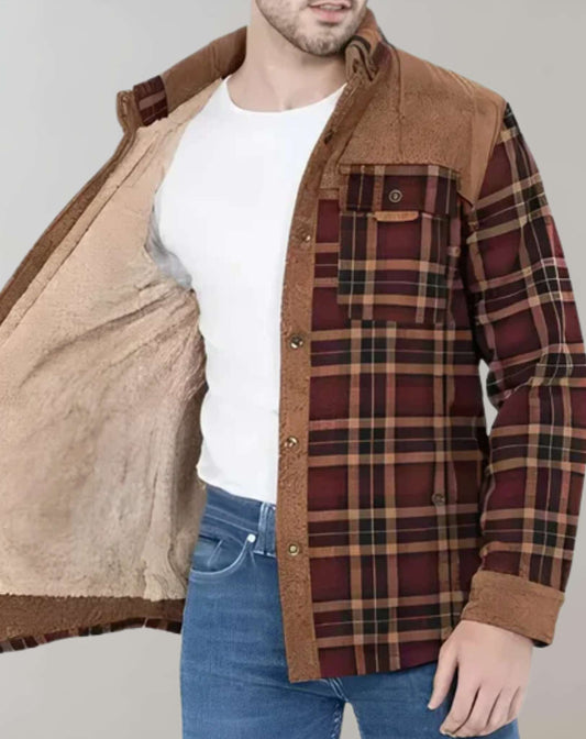 Geruit flanellen jack met fleece voering - Mason