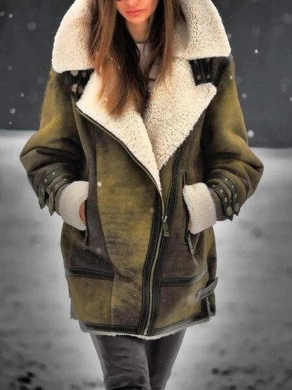 Sherpa jas van Suède voor dames - Celeste