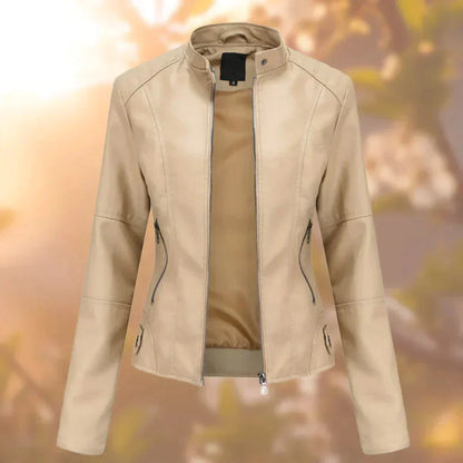Elegante stijlvolle leren jas voor dames - Jolanda