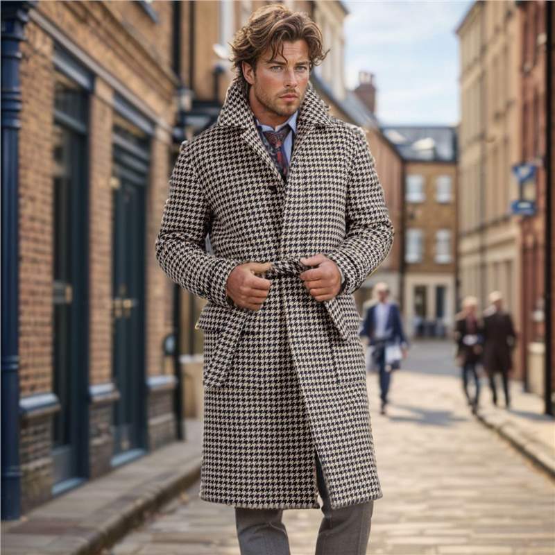 Trenchcoat met patroon heren