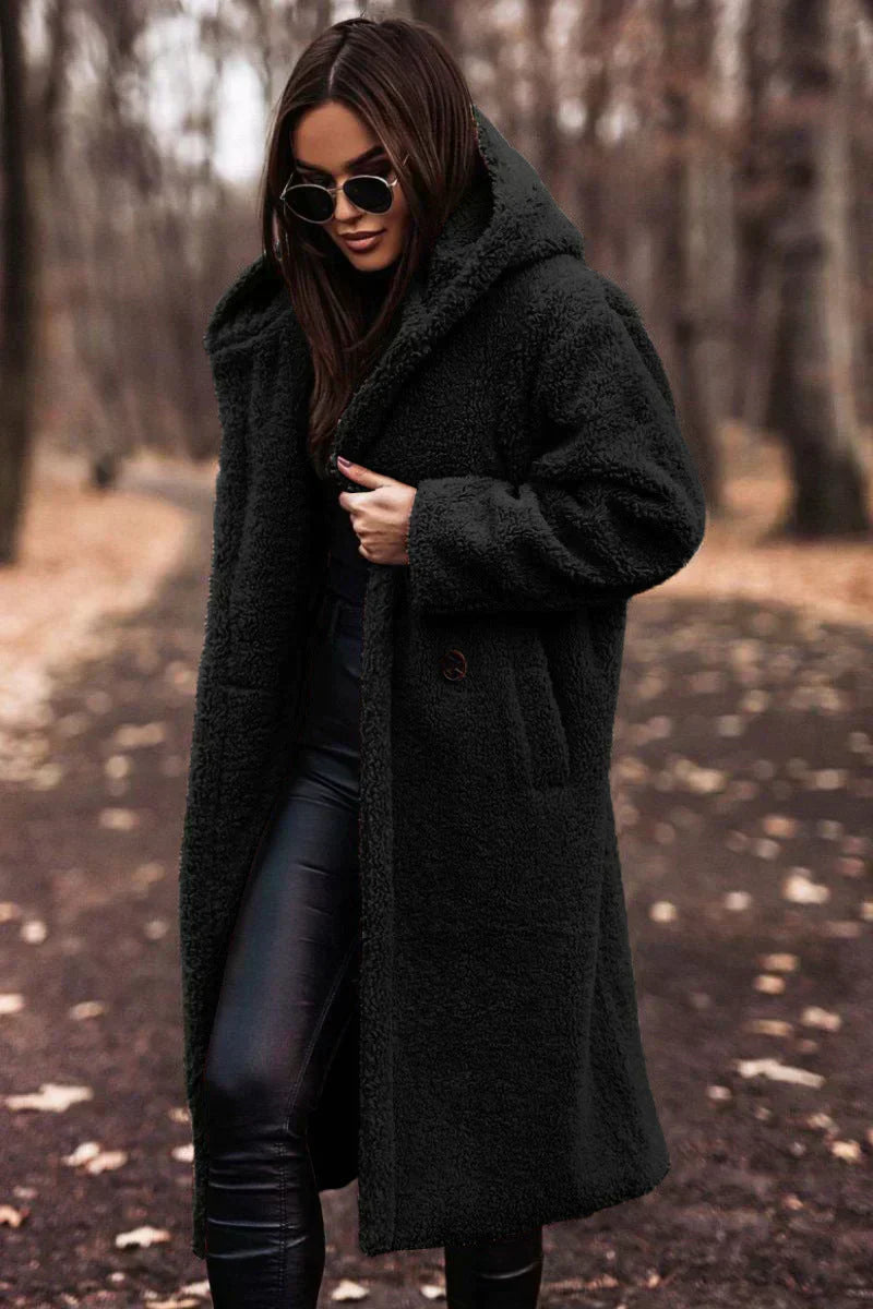 Warme teddy manteljas dames - Astrid