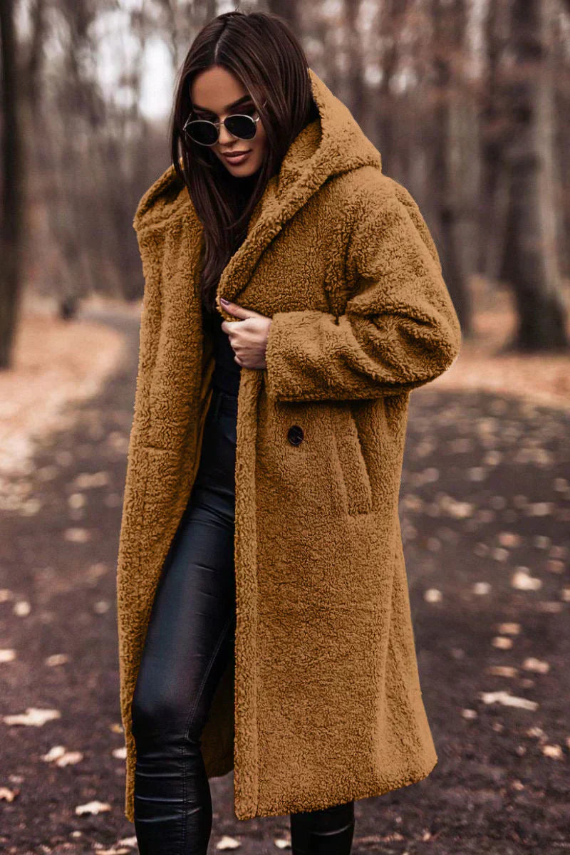 Warme teddy manteljas dames - Astrid