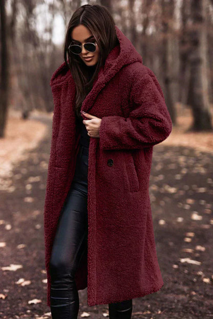 Warme teddy manteljas dames - Astrid