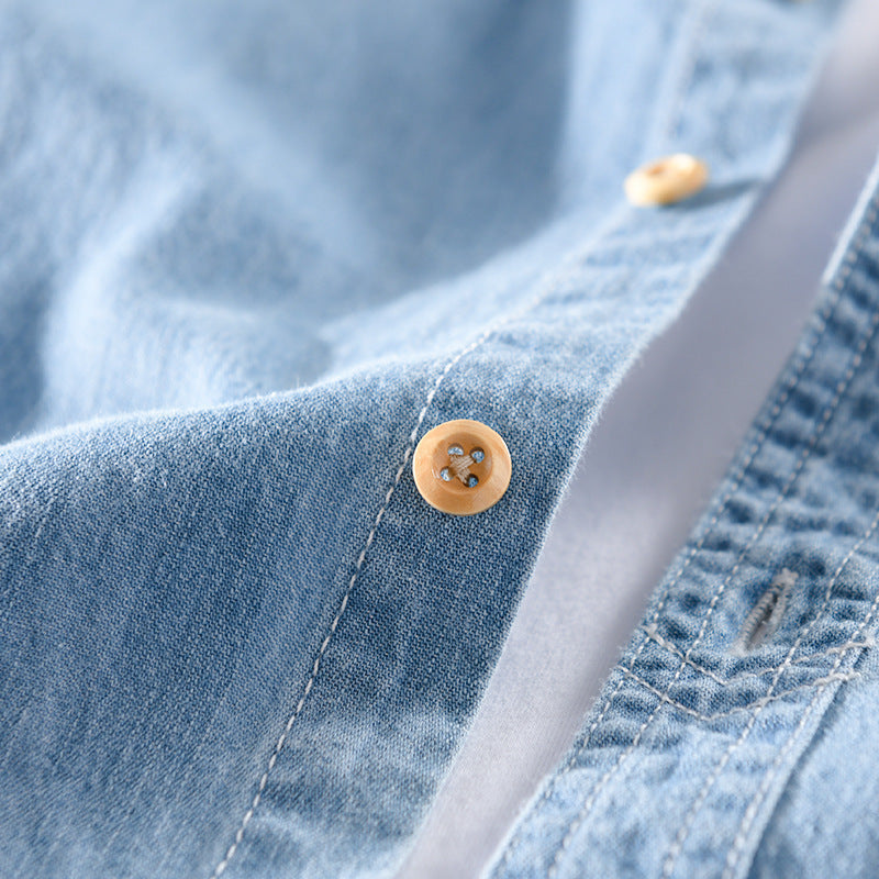 Denim overhemd met korte mouwen - Thør