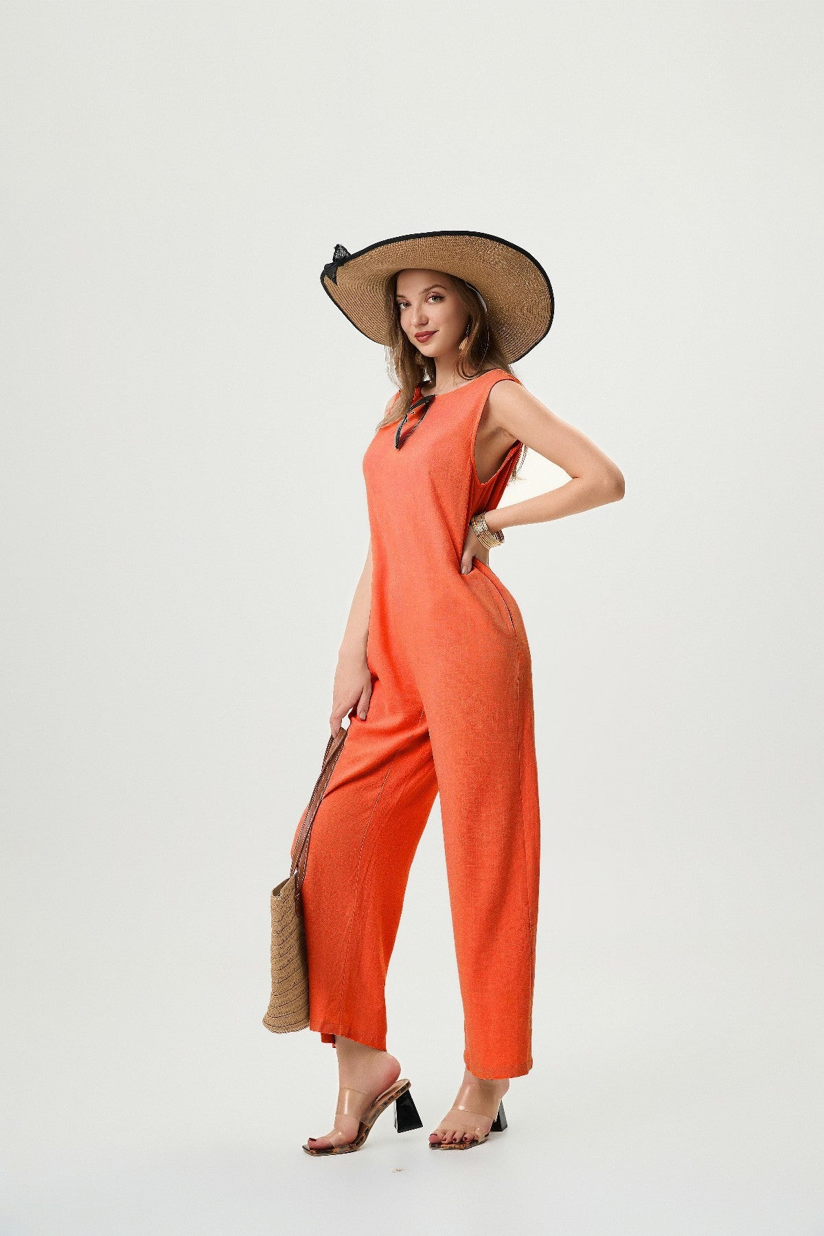 Oranje Jumpsuit dames - Meike