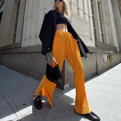 Elegant orange trousers for women - Maevie