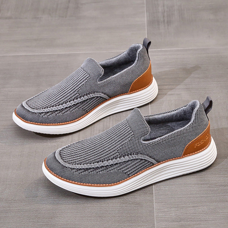 Alexander | Stoffen herenloafers met lederen details