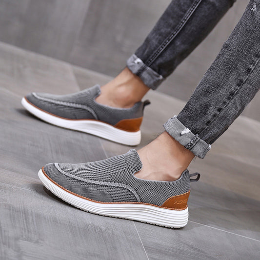 Alexander | Stoffen herenloafers met lederen details