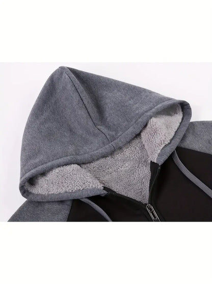 Gevoerde sherpa fleece heren vest met capuchon - Sem
