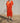 Women's long orange v-neck dress - Maaike