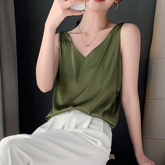 Casual zijden dames top - Janetta