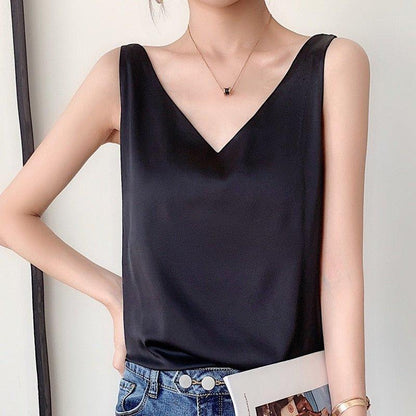 Casual zijden dames top - Janetta